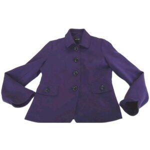 Focus 2000 Women Blazer Jacket Size 10P Purple Dark Long Sleeve